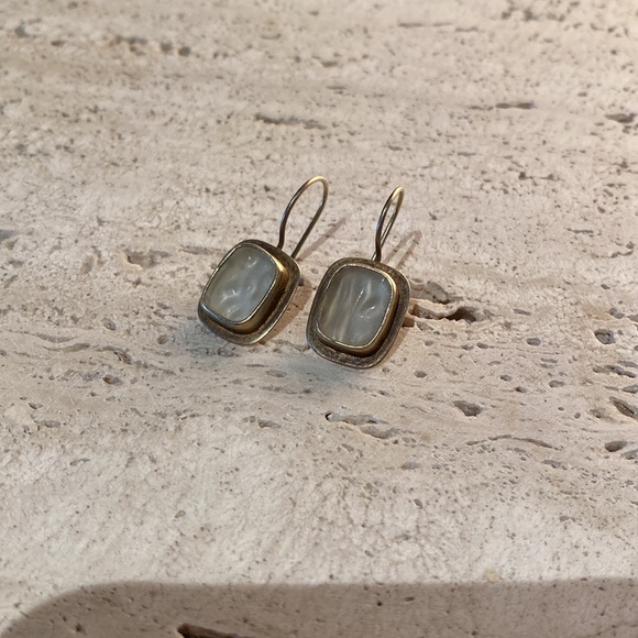 Vintage Amy Faust Sea Glass & Sterling Silver Wire Earrings - Picture 12 of 12